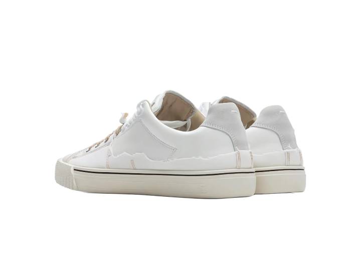 Maison Margiela Evolution Leather Canvas Lace-up Low-top Fashion Sneakers for Men, White — изображение 3