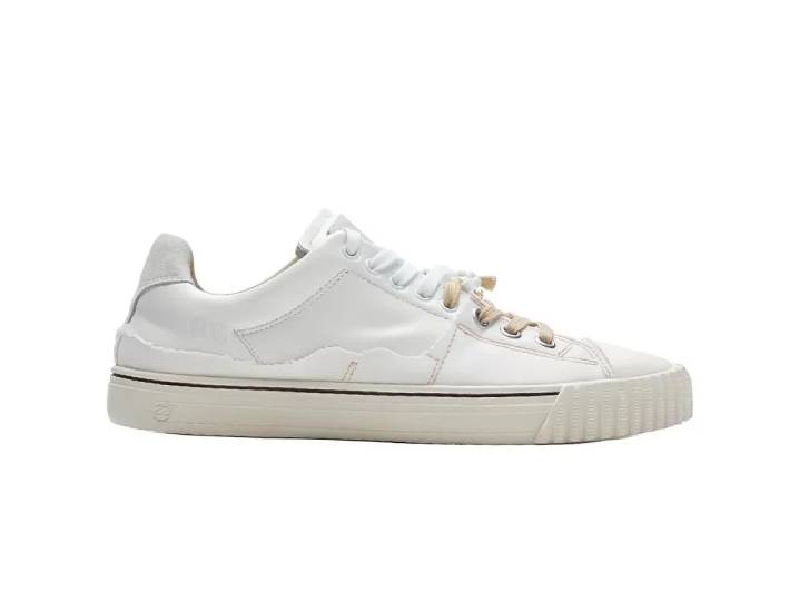 Maison Margiela Evolution Leather Canvas Lace-up Low-top Fashion Sneakers for Men, White — изображение 5