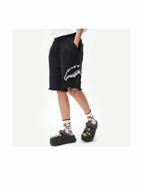 SPRAYGROUND sg shark logo shark mouth comfortable patch embroidery summer versatile casual shorts unisex style — изображение 3