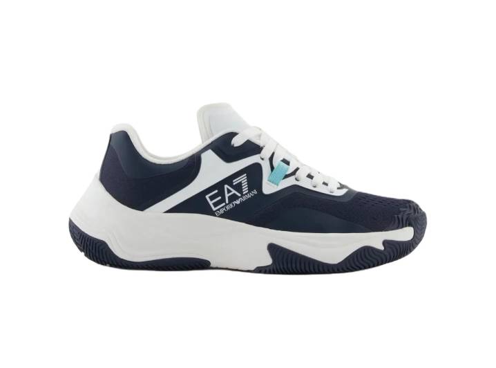 EMPORIO ARMANI EA7 Round Toe Two-tone Platform Low-top Casual Shoes for Men, Navy Blue — изображение 6