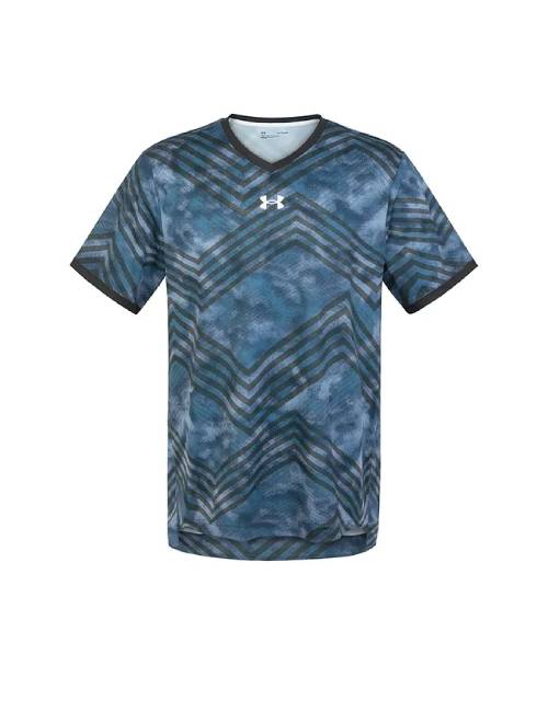 Under Armour Training Jersey, Crew Neck, Straight Short Sleeve, Printed Dopamine Sweatshirt, Unisex, Blue — изображение 3