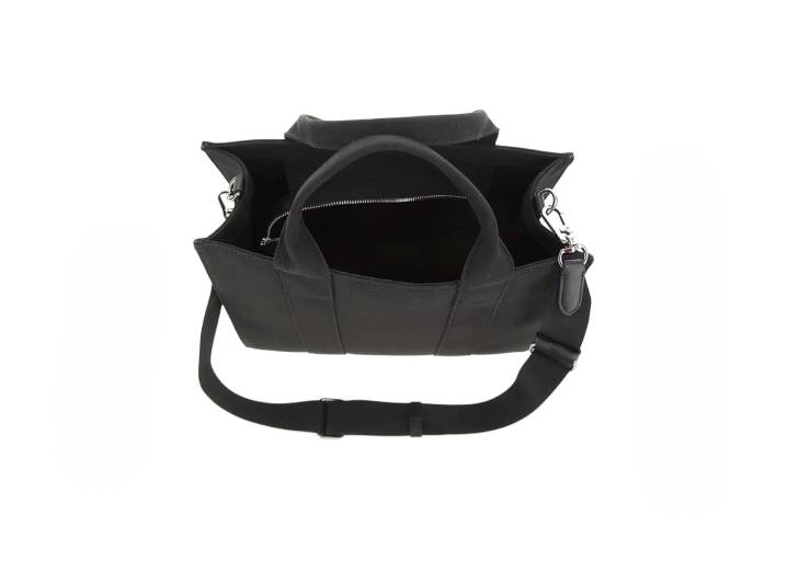 KARL LAGERFELD Logo Tote Bag Shopping Bag Cotton Handbag Medium Women's Black — изображение 4