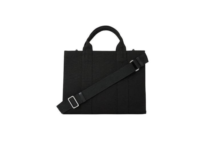 KARL LAGERFELD Logo Tote Bag Shopping Bag Cotton Handbag Medium Women's Black — изображение 5