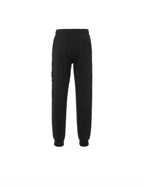STONE ISLAND Solid Color Logo Patchwork Trousers, Jogger-Length Casual Trousers, Men's Autumn Black — изображение 3