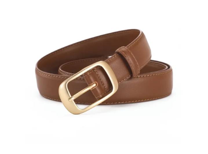 AOKANG Minimalist Style High Quality Zinc Alloy Cowhide Leather Belt for Women Width 2.9cm — изображение 3
