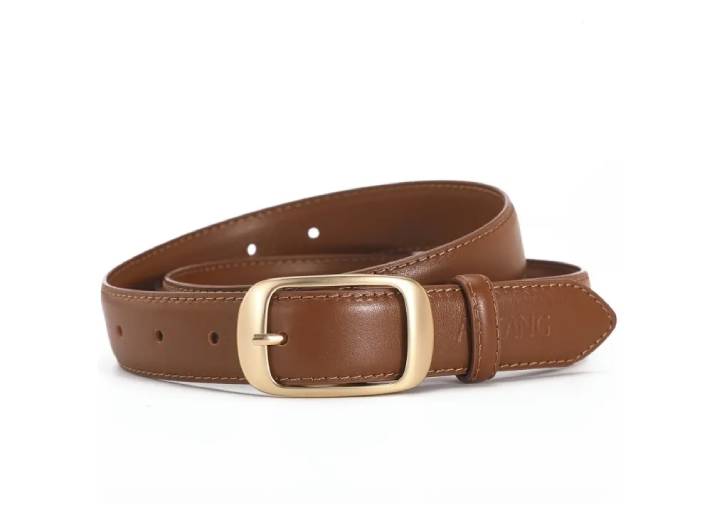 AOKANG Minimalist Style High Quality Zinc Alloy Cowhide Leather Belt for Women Width 2.9cm — изображение 4
