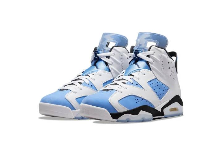 Jordan Air Jordan 6 Retro "University Blue" Men's Basketball Shoes - White and Blue High-Top Sneakers. — изображение 5
