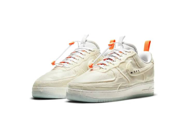 Nike Air Force 1 Experimental "Sail" Sponge Low-Top Sneakers, Unisex, Off-White/Orange — изображение 5