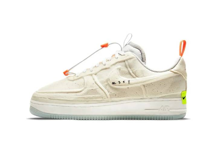 Nike Air Force 1 Experimental "Sail" Sponge Low-Top Sneakers, Unisex, Off-White/Orange