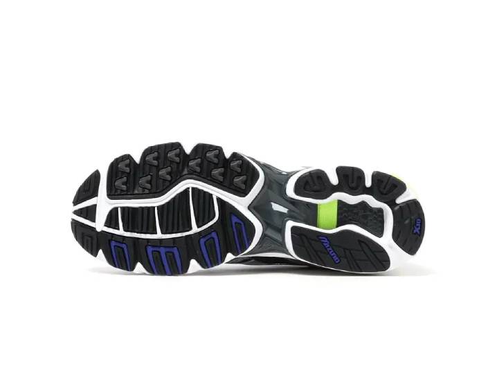 Mizuno Wave Rider 10: Cushioned, durable low-top running shoes, unisex, white and blue. — изображение 2
