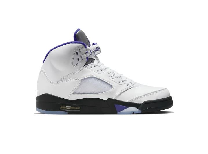 Jordan Air Jordan 5 Retro "Concord" High-Top Retro Basketball Shoes for Men, White and Purple — изображение 5