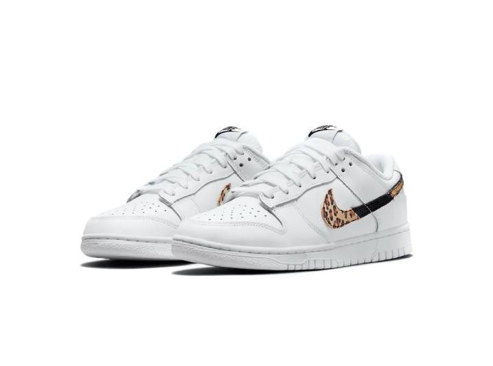 Nike Dunk "Animal Print" Leather Lightweight Durable Non-Slip Low-Top Sneakers for Women, White — изображение 3
