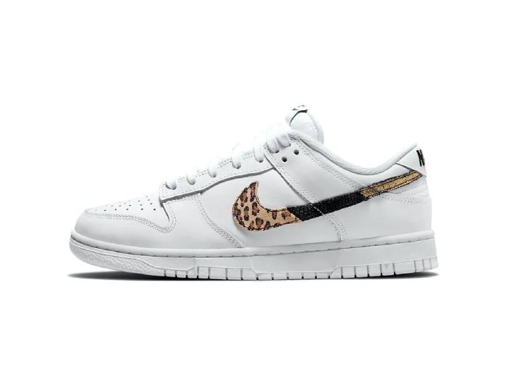 Nike Dunk "Animal Print" Leather Lightweight Durable Non-Slip Low-Top Sneakers for Women, White