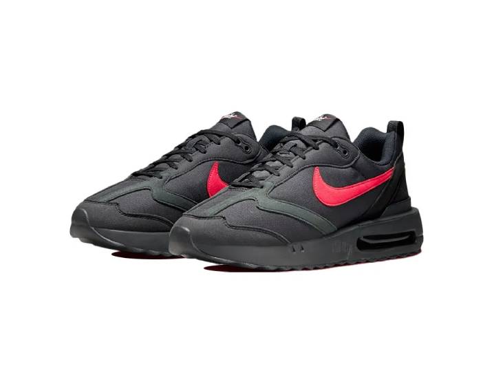 Nike Air Max Dawn: Breathable Low-Top Running Shoes for Men, Black/Red. — изображение 5