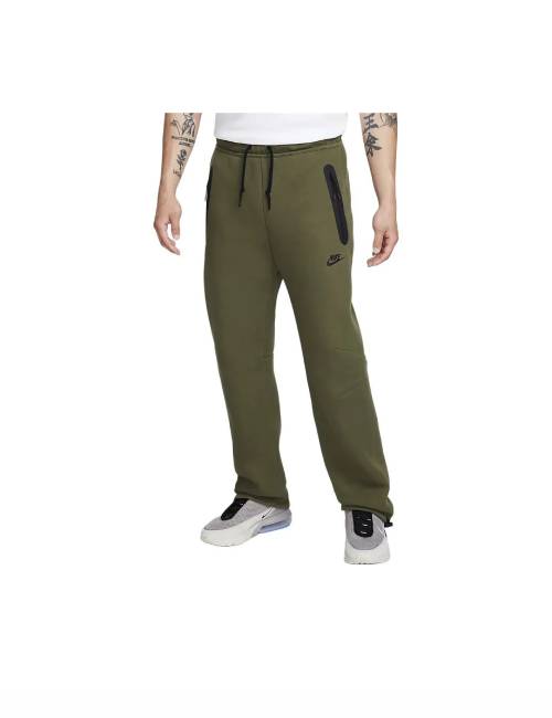 Nike Sportswear Tech Fleece Solid Color Lace-up Casual Jogger Knit Sweatpants Men's Olive Green — изображение 3