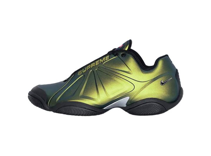 Supreme x Nike Air Zoom Courtposite "Metallic Gold" Stylish Non-Slip Low-Top Tennis Shoes for Men, Black and Gold