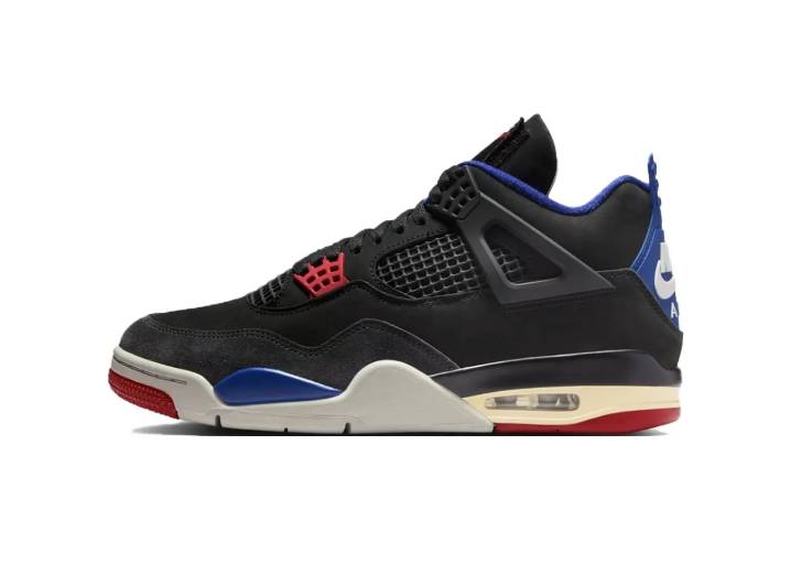Jordan Air Jordan 4 Rare Air Laser Comfortable, Slip-Resistant, Durable Mid-Top Retro Basketball Shoes for Men, Black and Grey