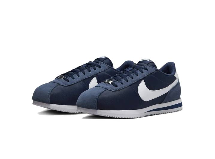 Nike Cortez Textile Comfortable Retro Non-slip Low-top Casual Shoes for Men, Blue and White — изображение 4