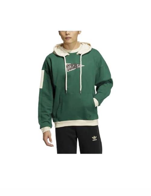 Аdidas Originals Anti University American Retro College Style Patchwork Pullover Casual Sweatshirt Men's Dark Green — изображение 5