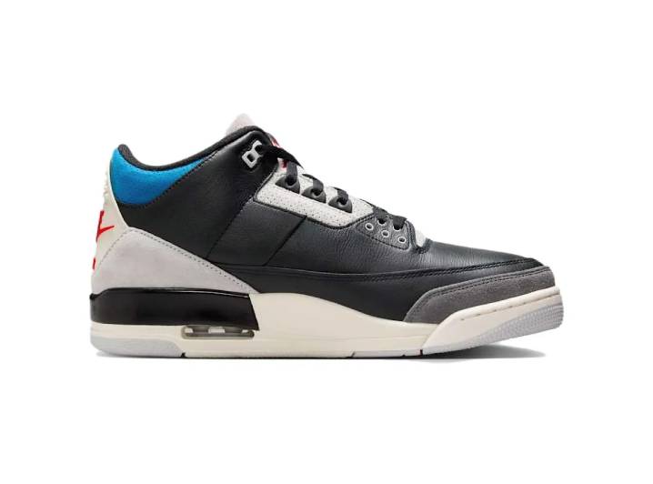 Jordan Air Jordan 3 Retro "Rare Air" men's mid-top basketball shoes in black, grey and red. — изображение 4