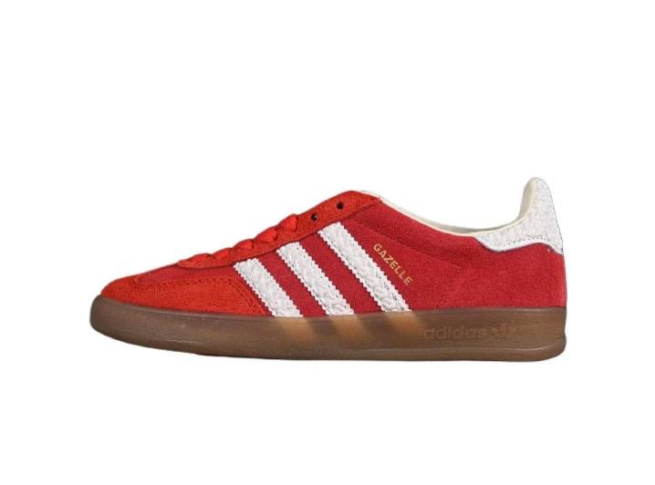 Аdidas Originals GAZELLE INDOOR Limited Edition Vintage Low-Top Unisex Sneakers, Red and White