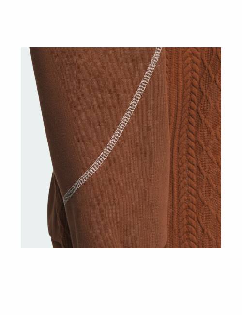 Аdidas LOUNGE HOODED SWEATSHIRT Solid Color Loose Fit Casual Hooded Sweatshirt for Men, Brown — изображение 3