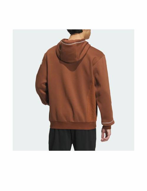 Аdidas LOUNGE HOODED SWEATSHIRT Solid Color Loose Fit Casual Hooded Sweatshirt for Men, Brown — изображение 5