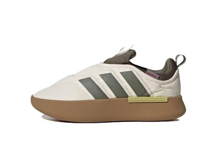Аdidas Adipuff Comfortable and Stylish Bread Shoes, Non-Slip and Durable, Low-Top, Casual Wear, Unisex, White, Green, Brown