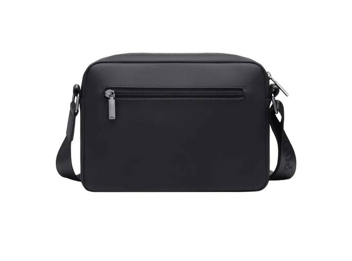 POLO diamond pattern bag water repellent high quality synthetic leather shoulder bag unisex couples black. — изображение 5