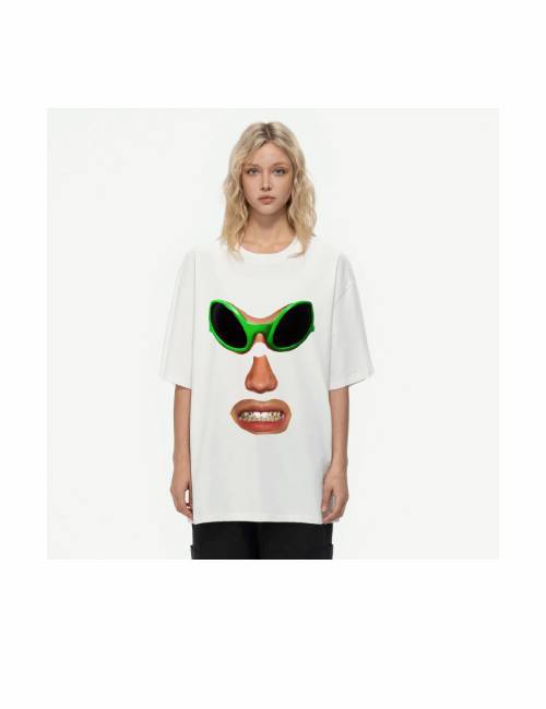 Pirkadat Couple's Hip Hop Print T-Shirt Crew Neck Short Sleeve Unisex — изображение 3