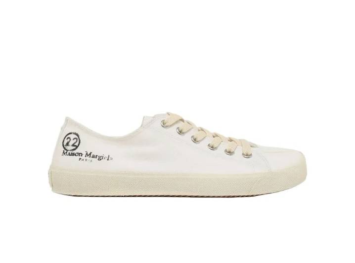 Maison Margiela Tabi lace-up round toe lace-up low-top stylish sneakers for men, off-white — изображение 4