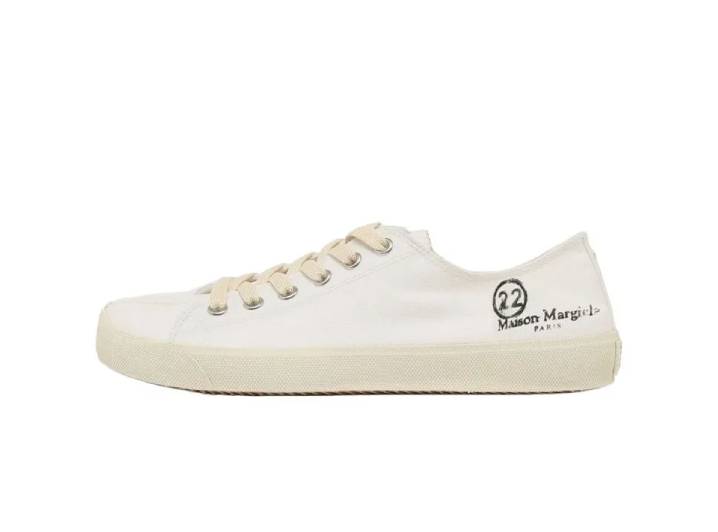 Maison Margiela Tabi lace-up round toe lace-up low-top stylish sneakers for men, off-white