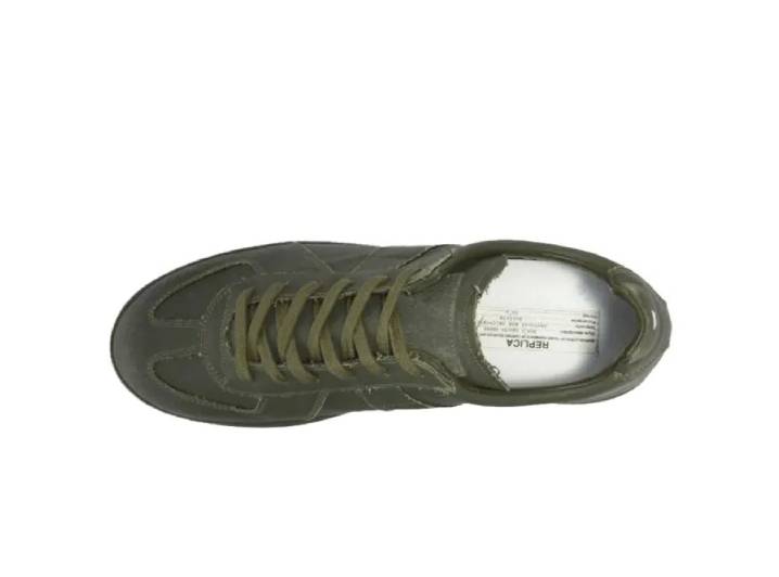 Maison Margiela Replica Round Toe Flat Lace-up Sneakers Low-top Men's Green — изображение 3