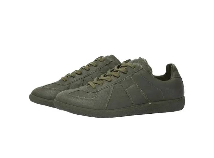 Maison Margiela Replica Round Toe Flat Lace-up Sneakers Low-top Men's Green — изображение 4