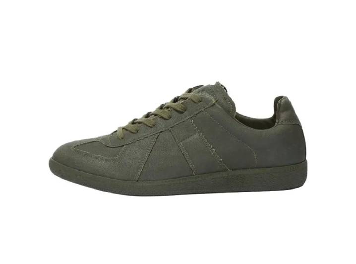 Maison Margiela Replica Round Toe Flat Lace-up Sneakers Low-top Men's Green
