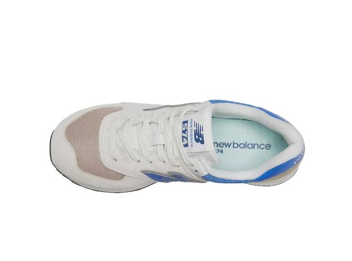 New Balance NB 574 Retro Shock-Absorbing Durable Low-Top Running Shoes, Unisex, Beige Blue — изображение 4