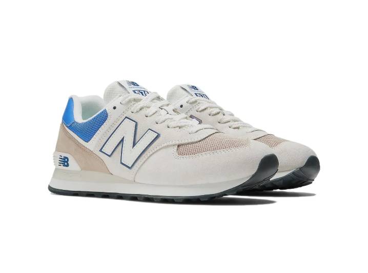 New Balance NB 574 Retro Shock-Absorbing Durable Low-Top Running Shoes, Unisex, Beige Blue — изображение 5