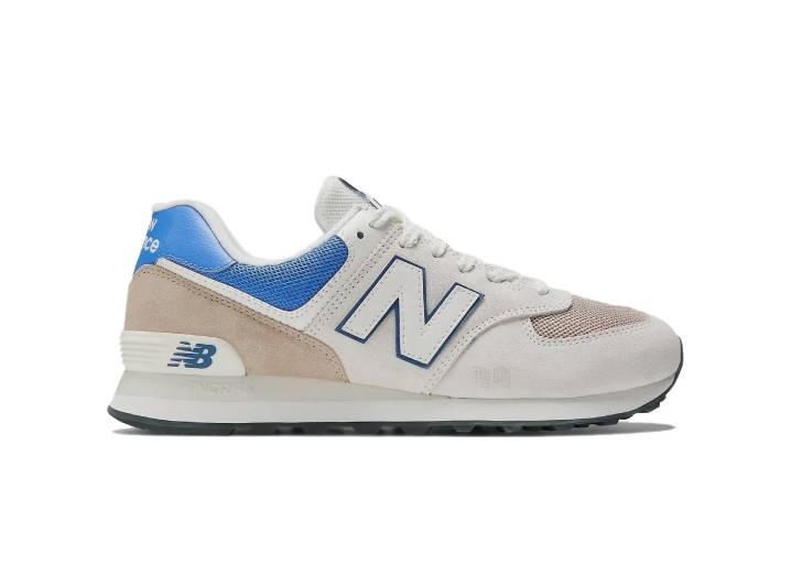 New Balance NB 574 Retro Shock-Absorbing Durable Low-Top Running Shoes, Unisex, Beige Blue — изображение 6