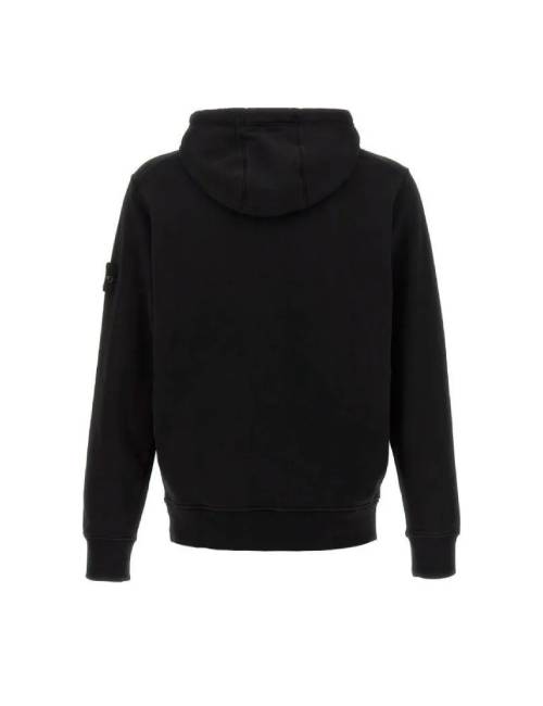 STONE ISLAND FW24 Logo Long Sleeve Drawstring Hooded Fit Straight-Leg Sweatshirt for Men, Black — изображение 5