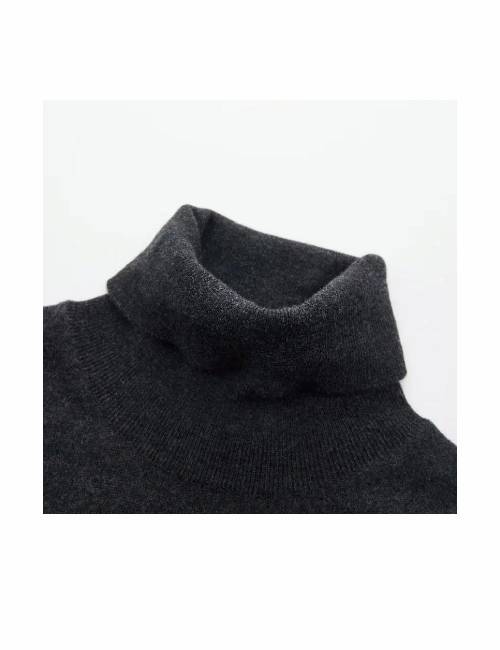CORNELIANI Solid Color Pullover Turtleneck Long Sleeve Sweater for Men, Dark Gray — изображение 6