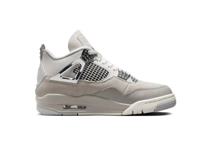 Jordan Air Jordan 4 "Light Iron Ore" "Frozen Moments" Liquid Silver Mid-Top Retro Basketball Shoes Women's Grey — изображение 6