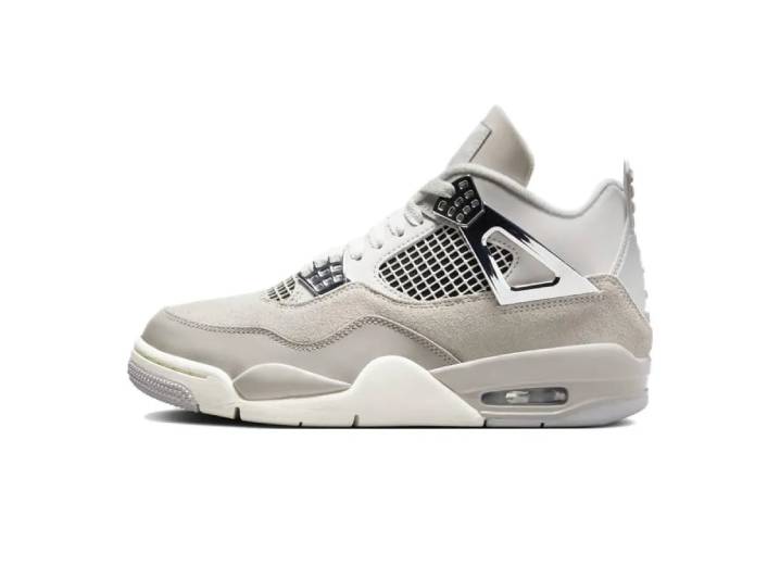 Jordan Air Jordan 4 "Light Iron Ore" "Frozen Moments" Liquid Silver Mid-Top Retro Basketball Shoes Women's Grey