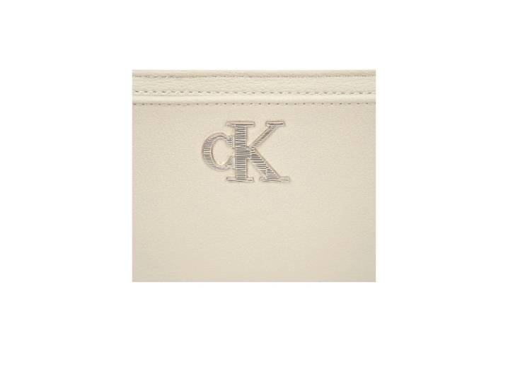 CALVIN KLEIN Fashionable Classic Simple Metal Letter Zipper Mixed Material Shoulder Bag Medium Women's Milk White — изображение 3