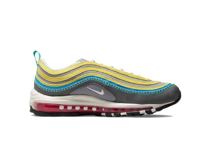 Nike Air Max 97 SE "Air Sprung" Retro Running Shoes for Men in Gray/Yellow — изображение 5