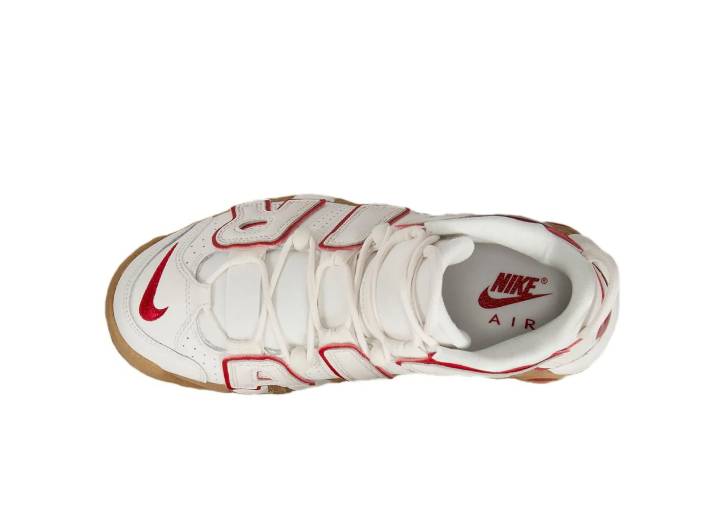 Nike Air More Uptempo Durable and Breathable Mid-Top Retro Basketball Shoes Women's White/Red — изображение 4