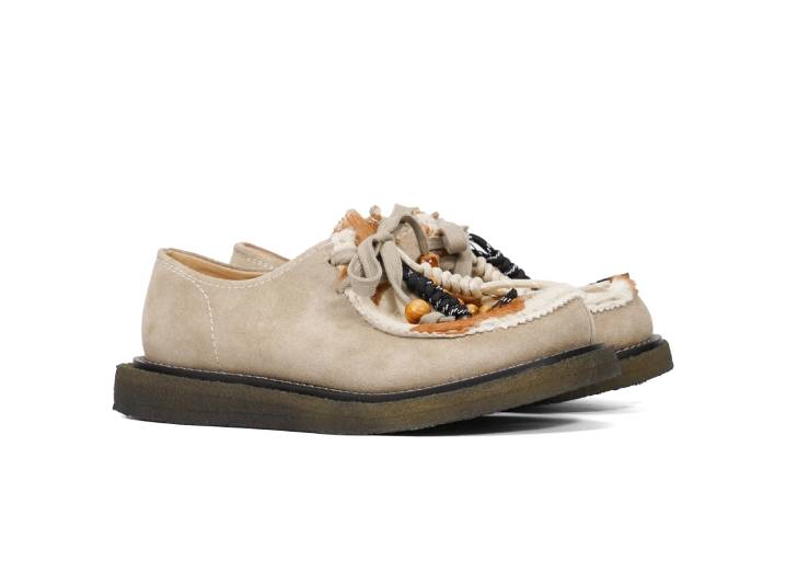 CROOKED CARD Stylish and comfortable kangaroo shoes. Low-top everyday shoes. Unisex. Apricot color. — изображение 4