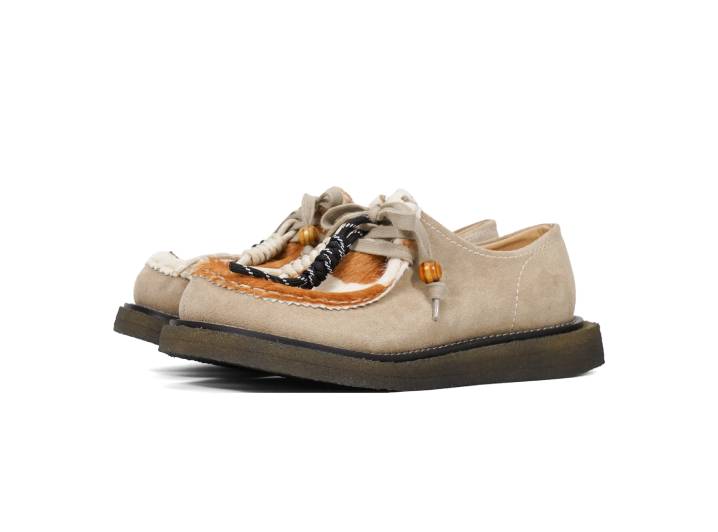 CROOKED CARD Stylish and comfortable kangaroo shoes. Low-top everyday shoes. Unisex. Apricot color. — изображение 6