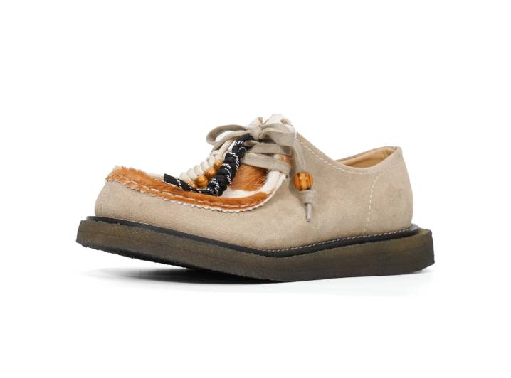 CROOKED CARD Stylish and comfortable kangaroo shoes. Low-top everyday shoes. Unisex. Apricot color. — изображение 7