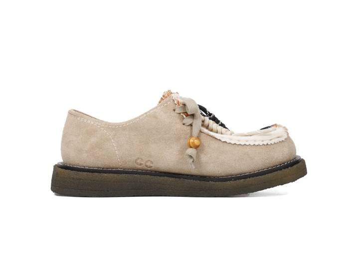 CROOKED CARD Stylish and comfortable kangaroo shoes. Low-top everyday shoes. Unisex. Apricot color. — изображение 8