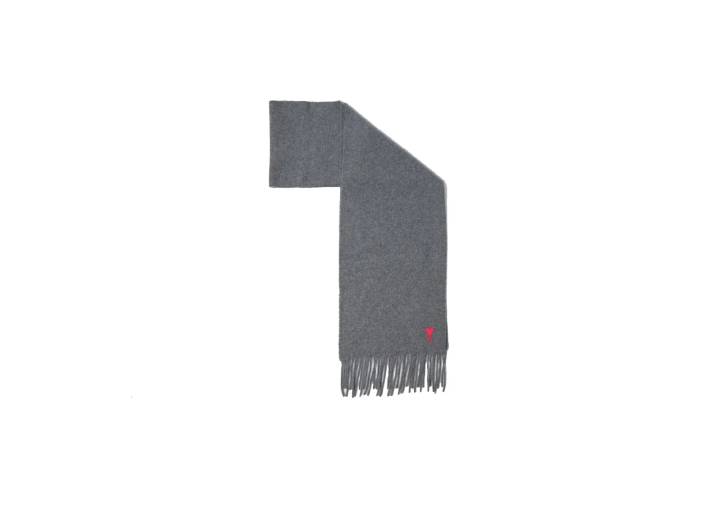 AMIPARIS wool tassel scarf, unisex, couple style, dark gray. — изображение 3